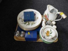 Twenty six pieces of Royal Worcester Evesham china inc salt and pepper, dinner plates, jug,