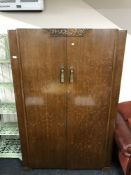 A pine topped butcher's block trolley and a pair of Ikea bedside cabinets