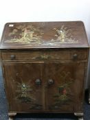 A walnut oriental style writing bureau