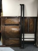 A Victorian inlaid mahogany 4'6 bed frame