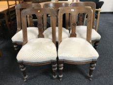 Five Victorian mahogany dining chairs