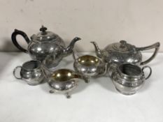 Two x three piece silver plated tea services