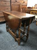 An oak gate leg table