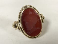 A 14ct gold carnelian Gentleman's ring