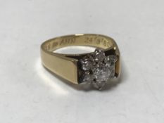 18ct diamond cluster approximately .4ct, 4.