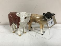 Two Beswick calf figures