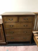 An early 20th century mahogany five drawer chest