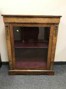 A Victorian inlaid walnut ormolu mounted display cabinet,
