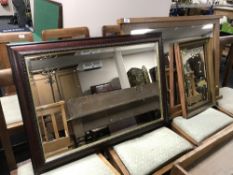 A contemporary oak mirror,