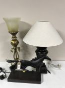 A contemporary table lamp & shade,