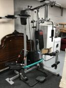 A pro-power multi gym and an ab roller