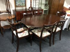 An eight piece Regency style dining room suite and a towel rail