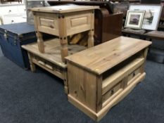 A pine entertainment unit,
