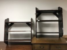 Two mahogany wall shelves.
