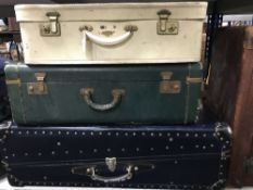 Three vintage luggage cases