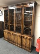 A Regency style mahogany glazed mahogany bookcase,