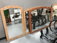 Three 5' bevel edged over bed mirrors and a vanity mirror