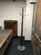 An early 20'th Century mahogany and brass hat & coat stand.