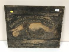 A wooden relief panel, Swan Hunter and Wigham Richardson Ltd,