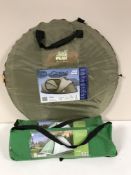 A set of digital scales, a pair of gent's loafers, box of air bed,