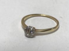 18ct old cut solitaire diamond ring approximately .