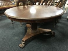 A Victorian mahogany circular breakfast table