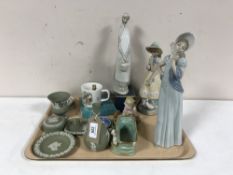 A tray of Wedgwood jasper ware, Wedgwood Etrueia Beatrix Potter mug,