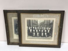 Five early 20th Century oak-framed monochrome photos - Oxford University Clubs,