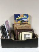 Three antique blue and white graduated jugs and eighteen pieces of Wade tea china,