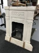 A cast iron fire insert