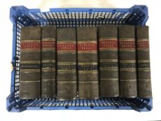 Seven leather bound volumes : The Works of Professor Wilson
