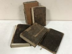 A basket of twelve leather bound volumes inc.