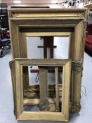 Six antique gilt picture frames, various.
