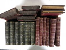 A box of leather bound volumes including six volumes : Tales from Blackwood,