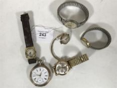 A 9ct gold cased wristwatch, together with several other wristwatches,