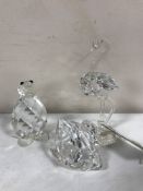 Three Swarovski animals - penguin,