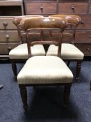 Five various Victorian dining chairs