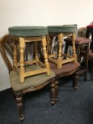 Three bar chairs, four bar stools,