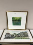 A gilt framed signed limited edition Paul Evans print - Bluebells,