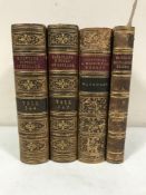Two leather bound volumes : Lord Macaulay's History of England dated 1864 , a further volume,