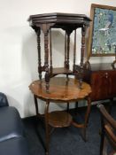 Two antique mahogany occasional tables