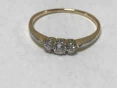 Three stone diamond ring