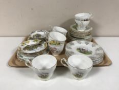 Five Royal Albert bone china trios together with a Royal Albert saucer and plate and assorted china