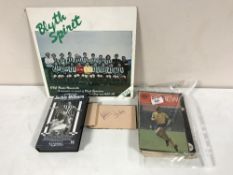 A Blyth Spartans Lp, together with a signed autograph book - Jackie Milburn,