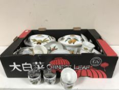 A box of Royal Worcester Evesham oven dishes, ramekins,