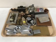 WITHDRAWN FROM SALE - A tray of novelty lighters, pipes, cigarette cases,
