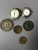 A Victorian crown 1889, together three other Victorian and later coins,