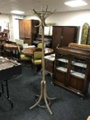 A Bentwood hat and coat stand