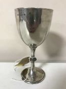 A sterling silver goblet, height 16.