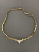 Fine quality 18ct necklace set with round baguette and marquise diamonds, approximately 1.8ct.